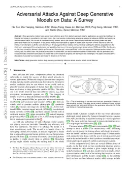 Adversarial Attacks Against Deep Generative Models on Data: A Survey