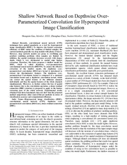 Shallow Network Based on Depthwise Over-Parameterized Convolution for
  Hyperspectral Image Classification