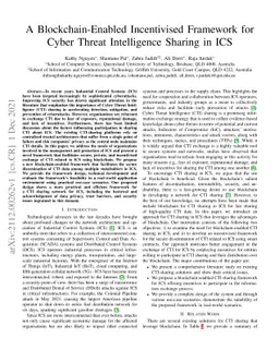 A Blockchain-Enabled Incentivised Framework for Cyber Threat
  Intelligence Sharing in ICS