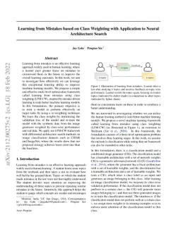 Learning from Mistakes based on Class Weighting with Application to
  Neural Architecture Search