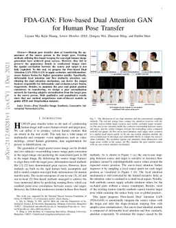 FDA-GAN: Flow-based Dual Attention GAN for Human Pose Transfer