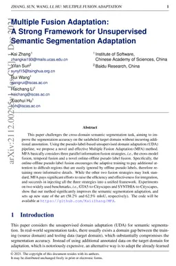 Multiple Fusion Adaptation: A Strong Framework for Unsupervised Semantic
  Segmentation Adaptation