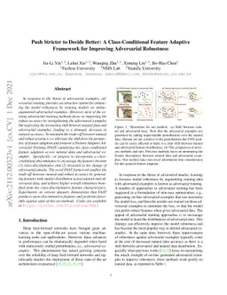 Push Stricter to Decide Better: A Class-Conditional Feature Adaptive
  Framework for Improving Adversarial Robustness