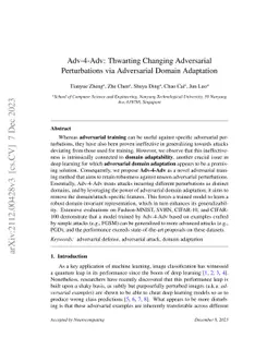 Adv-4-Adv: Thwarting Changing Adversarial Perturbations via Adversarial
  Domain Adaptation