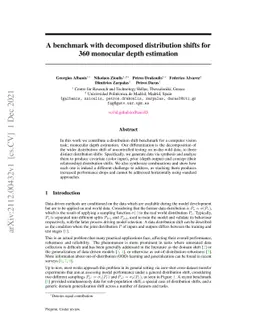 A benchmark with decomposed distribution shifts for 360 monocular depth
  estimation