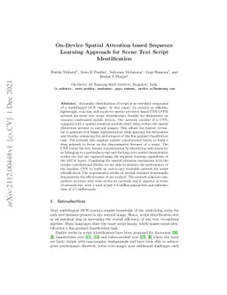 On-Device Spatial Attention based Sequence Learning Approach for Scene
  Text Script Identification
