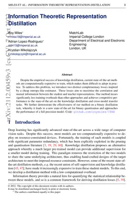 Information Theoretic Representation Distillation