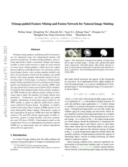 Trimap-guided Feature Mining and Fusion Network for Natural Image
  Matting