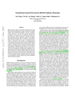 Transformer-based Network for RGB-D Saliency Detection
