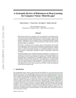 A Systematic Review of Robustness in Deep Learning for Computer Vision:
  Mind the gap?