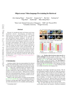Object-aware Video-language Pre-training for Retrieval