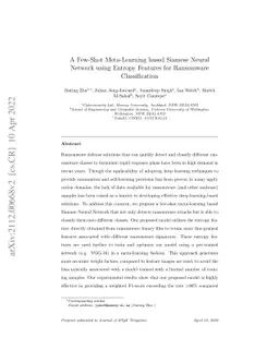 A Few-Shot Meta-Learning based Siamese Neural Network using Entropy
  Features for Ransomware Classification
