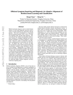 Efficient Symptom Inquiring and Diagnosis via Adaptive Alignment of
  Reinforcement Learning and Classification