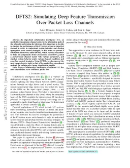 DFTS2: Simulating Deep Feature Transmission Over Packet Loss Channels