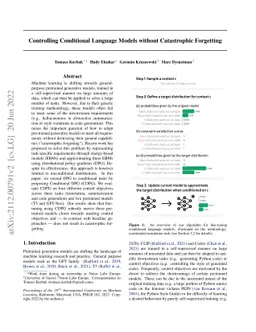 Controlling Conditional Language Models without Catastrophic Forgetting