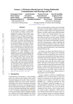 Iconary: A Pictionary-Based Game for Testing Multimodal Communication
  with Drawings and Text