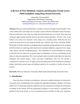 A Review of Web Infodemic Analysis and Detection Trends across
  Multi-modalities using Deep Neural Networks