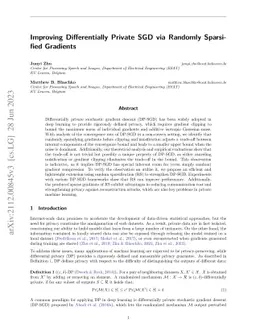 Improving Differentially Private SGD via Randomly Sparsified Gradients
