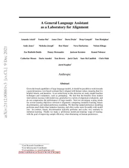 A General Language Assistant as a Laboratory for Alignment