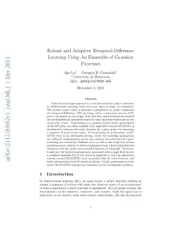 Robust and Adaptive Temporal-Difference Learning Using An Ensemble of
  Gaussian Processes