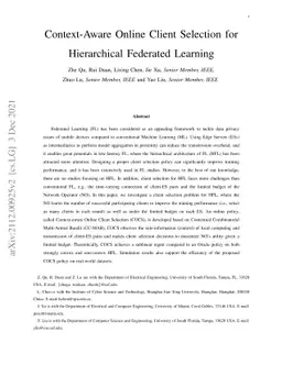 Context-Aware Online Client Selection for Hierarchical Federated
  Learning