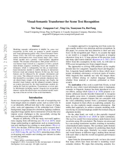 Visual-Semantic Transformer for Scene Text Recognition