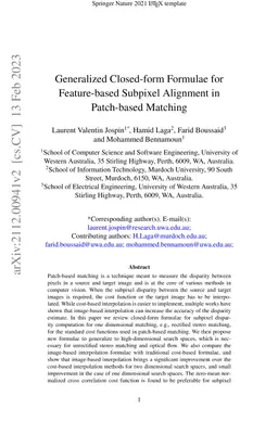 Generalized Closed-form Formulae for Feature-based Subpixel Alignment in
  Patch-based Matching