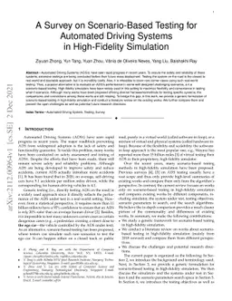 A Survey on Scenario-Based Testing for Automated Driving Systems in
  High-Fidelity Simulation