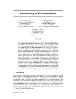 Recommending with Recommendations