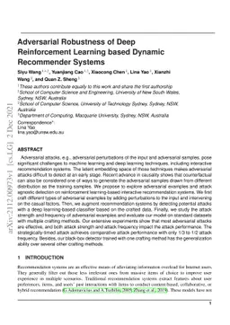 Adversarial Robustness of Deep Reinforcement Learning based Dynamic
  Recommender Systems