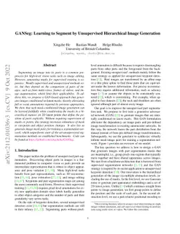 GANSeg: Learning to Segment by Unsupervised Hierarchical Image
  Generation