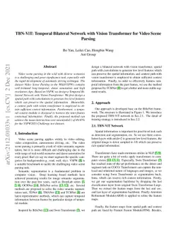 TBN-ViT: Temporal Bilateral Network with Vision Transformer for Video
  Scene Parsing