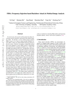 FIBA: Frequency-Injection based Backdoor Attack in Medical Image
  Analysis