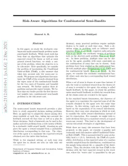 Risk-Aware Algorithms for Combinatorial Semi-Bandits