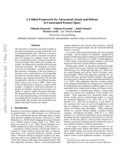 A Unified Framework for Adversarial Attack and Defense in Constrained
  Feature Space