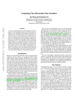 Computing Class Hierarchies from Classifiers