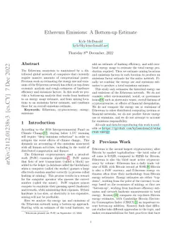 Ethereum Emissions: A Bottom-up Estimate