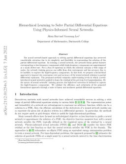 Hierarchical Learning to Solve Partial Differential Equations Using
  Physics-Informed Neural Networks
