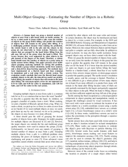 Multi-Object Grasping -- Estimating the Number of Objects in a Robotic
  Grasp
