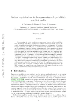 Optimal regularizations for data generation with probabilistic graphical
  models