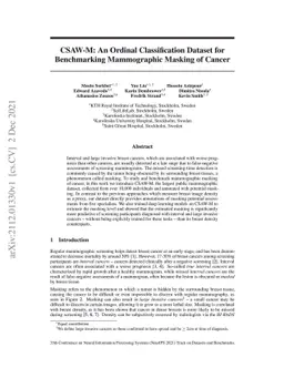 CSAW-M: An Ordinal Classification Dataset for Benchmarking Mammographic Masking of Cancer