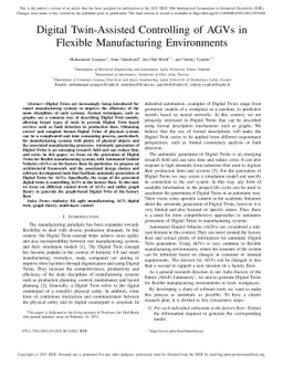 Digital Twin-Assisted Controlling of AGVs in Flexible Manufacturing
  Environments