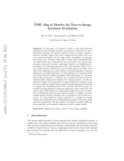 TISE: Bag of Metrics for Text-to-Image Synthesis Evaluation