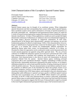 Joint Characterization of the Cryospheric Spectral Feature Space