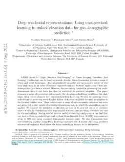 Deep residential representations: Using unsupervised learning to unlock
  elevation data for geo-demographic prediction