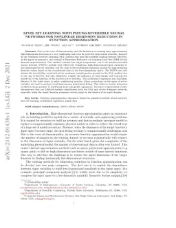 Level set learning with pseudo-reversible neural networks for nonlinear
  dimension reduction in function approximation