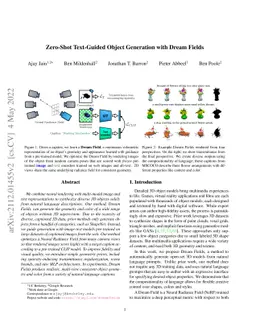 Zero-Shot Text-Guided Object Generation with Dream Fields