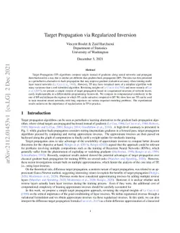 Target Propagation via Regularized Inversion