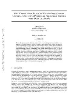 Why Calibration Error is Wrong Given Model Uncertainty: Using Posterior
  Predictive Checks with Deep Learning