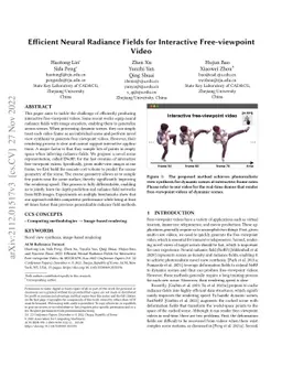 Efficient Neural Radiance Fields for Interactive Free-viewpoint Video